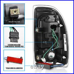 Fit 1997-04 Dodge Dakota Pickup C-Shape LED Tube Black Smoke TailLights Pair