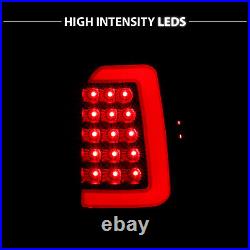 Fit 1997-04 Dodge Dakota Pickup C-Shape LED Tube Black Smoke TailLights Pair