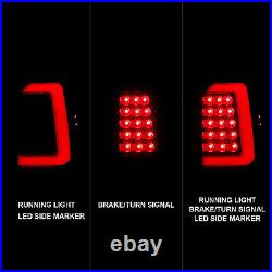 Fit 1997-04 Dodge Dakota Pickup C-Shape LED Tube Black Smoke TailLights Pair