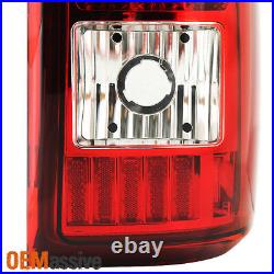 Fit 1999-2002 Chevy Silverado GMC Sierra LED Red Clear Tail Lights+Brake Light