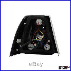 Fit 1999-2005 Jetta Bora MK4 Black Halo Projector Headlights LED Fog+Tail Lamps