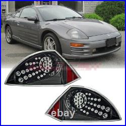 Fit 2000-2005 Mitsubishi Eclipse LED Taillight Replacement OE Style Black/Clear