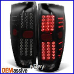 Fit 2002-2006 Chevy Avalanche 1500 2500 L + R Black Smoked LED Tail Lights
