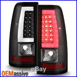 Fit 2003-06 Silverado 1500 2500 HD 2004-2006 3500 Black LED Tube Tail Lights L+R