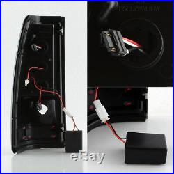 Fit 2003-06 Silverado 1500 2500 HD 2004-2006 3500 Black LED Tube Tail Lights L+R