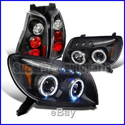 Fit 2003-2005 Toyota 4Runner Halo LED Projector Headlights+Tail Lights Black