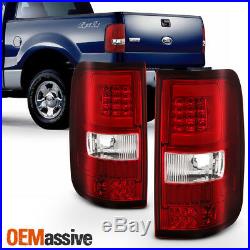Fit 2004 2005 2006 2007 2008 Ford F150 LOBO LED Tube Red Clear Tail Lights Lamps