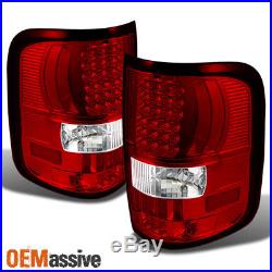 Fit 2004-2008 F-150 F150 Red Clear LED Tail Lights Lamps L+R 2005 2006 2007