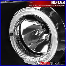 Fit 2004-2015 Nissan Titan Black Halo LED Projector Headlights+Tail Lamp