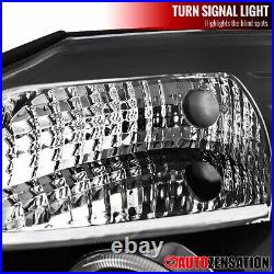 Fit 2004-2015 Nissan Titan Black Halo LED Projector Headlights+Tail Lamp