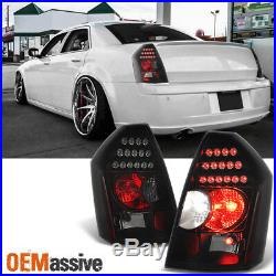Fit 2005-2007 Chrysler 300 Replacement LH + RH Black Smoke LED Tail Lights Lamps