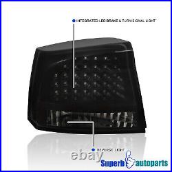 Fit 2005-2008 Dodge Charger LED Tail Lights Brake Lamp Glossy Black Smoke