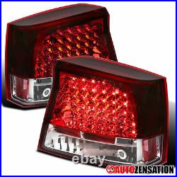 Fit 2005-2008 Dodge Charger Red LED Tail Lights Brake Lamps Left+Right 06 07