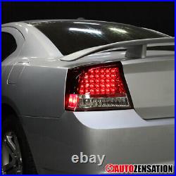 Fit 2005-2008 Dodge Charger Red LED Tail Lights Brake Lamps Left+Right 06 07