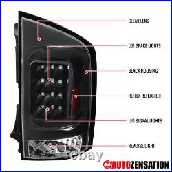 Fit 2005-2015 Nissan Armada Black LED Tail Lights Brake Lamps Left+Right 05-15