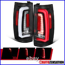 Fit 2007-2014 Tahoe Suburban Black Tail Lights Dynamic LED Sequential Signal