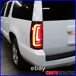 Fit 2007-2014 Tahoe Suburban Black Tail Lights Dynamic LED Sequential Signal