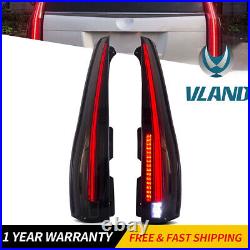 Fit 2007-2014 Yukon Suburban Tahoe SMOKED LED Tail Lights Escalade Style Pair