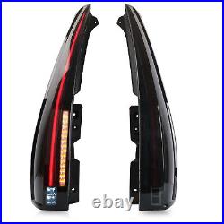 Fit 2007-2014 Yukon Suburban Tahoe SMOKED LED Tail Lights Escalade Style Pair