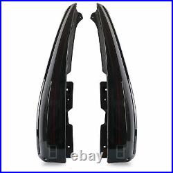 Fit 2007-2014 Yukon Suburban Tahoe SMOKED LED Tail Lights Escalade Style Pair