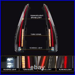 Fit 2007-2014 Yukon Suburban Tahoe SMOKED LED Tail Lights Escalade Style Pair