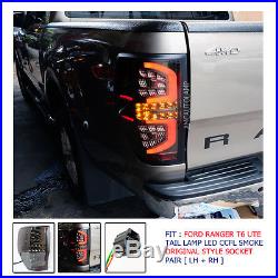 Fit 2012+ Ford Ranger T6 Smoke Led Tail Lamp Light Rear Wildtrak Xl Px LED CCFL