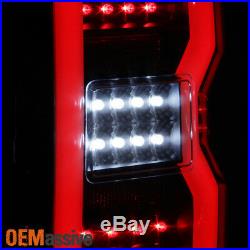 Fit 2014-2019 Chevy Silverado GMC Sierra LED Light Bar Tail Lights Black Smoked