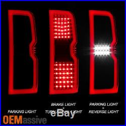 Fit 2014-2019 Chevy Silverado GMC Sierra LED Light Bar Tail Lights Black Smoked