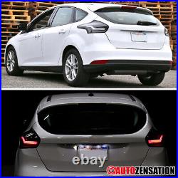 Fit 2015 2016 2017 2018 Ford Focus Hatchback LED Tail Lights Brake Lamps Black