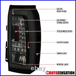 Fit 2015-2020 GMC Yukon XL Denali Black/Smoke LED Tail Lights Left+Right 15-20
