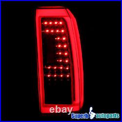 Fit 2015-2020 Yukon XL Shiny Black LED Tail Lights Lamps With LED Running Tube