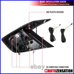 Fit 2016-2020 Honda Civic Black Smoke LED Tail Brake Lights+Sequential Signal