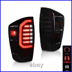 Fit 2016-2023 Toyota Tacoma Smoked LED Tail Lights with Sequential Turn Signal