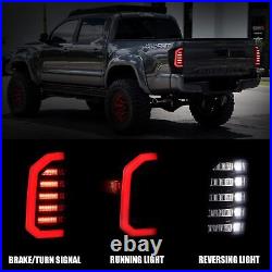 Fit 2016-2023 Toyota Tacoma Smoked LED Tail Lights with Sequential Turn Signal