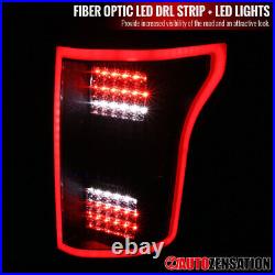 Fit 2018 2019 2020 Ford F150 Pickup LED Bar Tail Lights Rear Brake Lamps Black