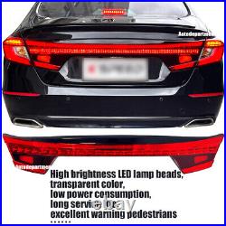 Fit 2018-2021 20 Honda Accord LED Tail Lights Brake Lights Dynamic Spoiler Light