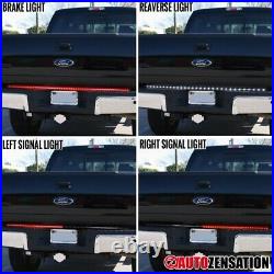 Fit 99-02 Silverado Sierra Smoke LED Tail Lights+3RD Brake+60 Tailgate Bar