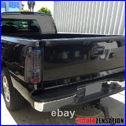 Fit 99-02 Silverado Sierra Smoke LED Tail Lights+3RD Brake+60 Tailgate Bar