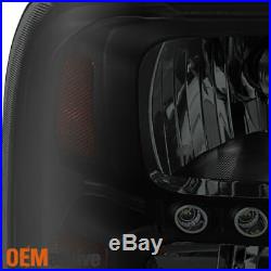 Fit 99-04 Ford F250 F350 F450 Superduty Black Smoked Headlights+LED Tail Lights