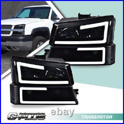 Fit For 03-06 Chevy Silverado 1500 2500 Smoke LED Headlights + Tail Lights