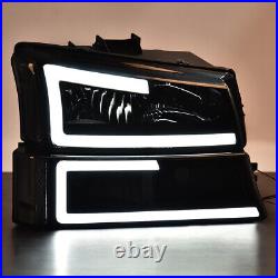 Fit For 03-06 Chevy Silverado 1500 2500 Smoke LED Headlights + Tail Lights