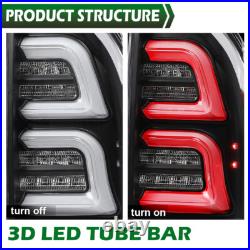 Fit For 2005-2015 Toyota Tacoma LED Tube Tail Lights Brake Lamps Assembly Black