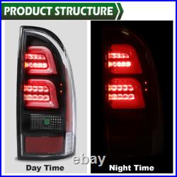 Fit For 2005-2015 Toyota Tacoma LED Tube Tail Lights Brake Lamps Assembly Black