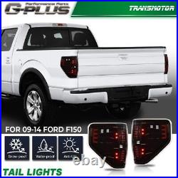 Fit For 2009-2014 Ford F150 Smoke Lens Headlights+LED Tail Brake Lamps Pair