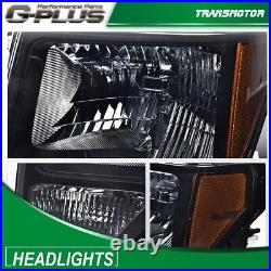 Fit For 2009-2014 Ford F150 Smoke Lens Headlights+LED Tail Brake Lamps Pair