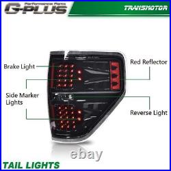 Fit For 2009-2014 Ford F150 Smoke Lens Headlights+LED Tail Brake Lamps Pair