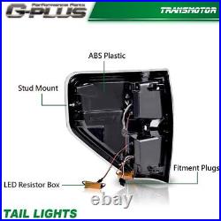 Fit For 2009-2014 Ford F150 Smoke Lens Headlights+LED Tail Brake Lamps Pair