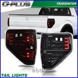 Fit For 2009-2014 Ford F150 Smoke Lens Headlights+LED Tail Brake Lamps Pair