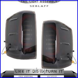 Fit For 2014-2018 Chevy Silverado LED Tail Lights Assembly Black Lamp Left+Right