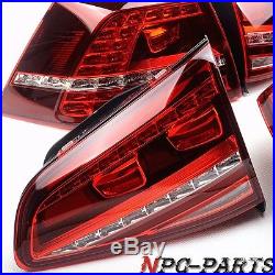 Fit For VW Golf GTI R GTD MK7 VII Dark Red Taillights Rear Lamp Tail Lights LED